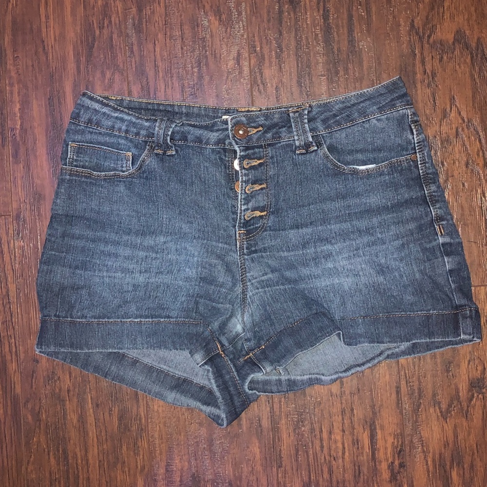 button up high rise denim jeans